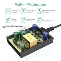 Adaptor colokan dapat dipertukarkan, Adaptor daya 5V 3A 15W Output 9V 2A 18W dipasang di dinding 12V 1,5 a