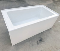 Baignoire encastrée moderne en acrylique CUPC 60x30x22, blanche, rectangulaire, avec drain, pour hôtel, appartement/villa