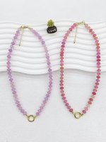 Collier en perles acryliques multicolores CH-LAN2151, collier en perles de bambou colorées en plastique, collier réglable, bijoux en gros