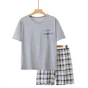 Men's Solid Pocket Customizable T-Shirt Set Crew Neck Short Sleeve Knitted Casual Summer Breathable Needle Detection Custom - Product Image 1