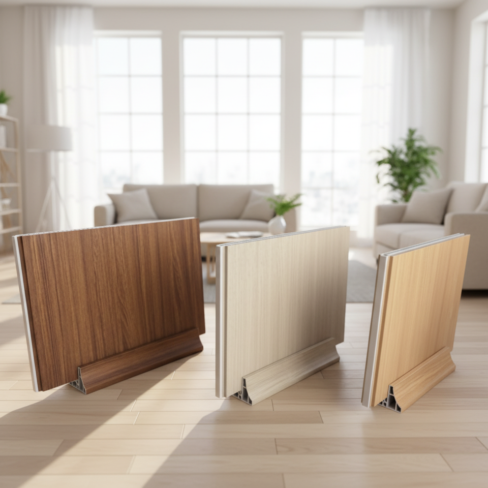 Walpole Pvc Partition Fast Install Modern Double Laminate PVC Partition Wall Panel Wood Grain ...