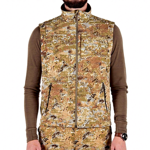 Chaleco Utilitario Softshell para Hombre con Estampado Desértico, Cuello Alto, Cierre Completo, Bolsillo en el Pecho, para Caza, Pesca, Viajes, Resistente al Viento - Product Image 1