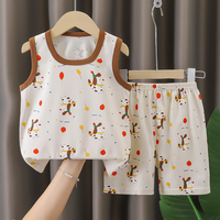 Ensemble de veste et short en coton d'été pour enfants, tenue décontractée pour bébé avec motif de dessin animé