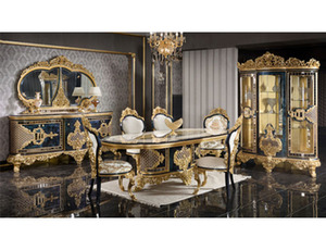 Armario de vino de 4 puertas estilo real, aparador de madera antiguo de lujo, puerta de vidrio, <span class=keywords><strong>muebles</strong></span> para el hogar - Product Image 6
