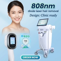 Máquina Láser de Diodo 808 Profesional para Rejuvenecimiento de la Piel, Depilación Láser Indolora y Rápida de 808nm, Equipo de Belleza, Cepillo de Limpieza Facial
