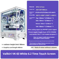 Valkyrie VK03 Châssis d'ordinateur ATX personnalisé métal blanc personnalisé vue mer écran d'affichage Animation arrière insérer tour jeu thème