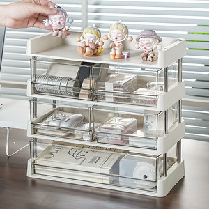 Office Organizer Multi Tiered <b>Shelf</b> With Clear Drawers For <b>Desk</b> Storage And Display - Product Image 2
