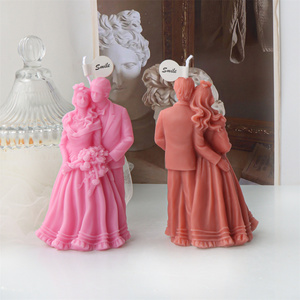 Stampo in silicone 1 pz per candele a forma di sposi, statua aroma sposo e sposa, strumento fai da te per la cottura di sapone e gesso, per San Valentino - Product Image 4