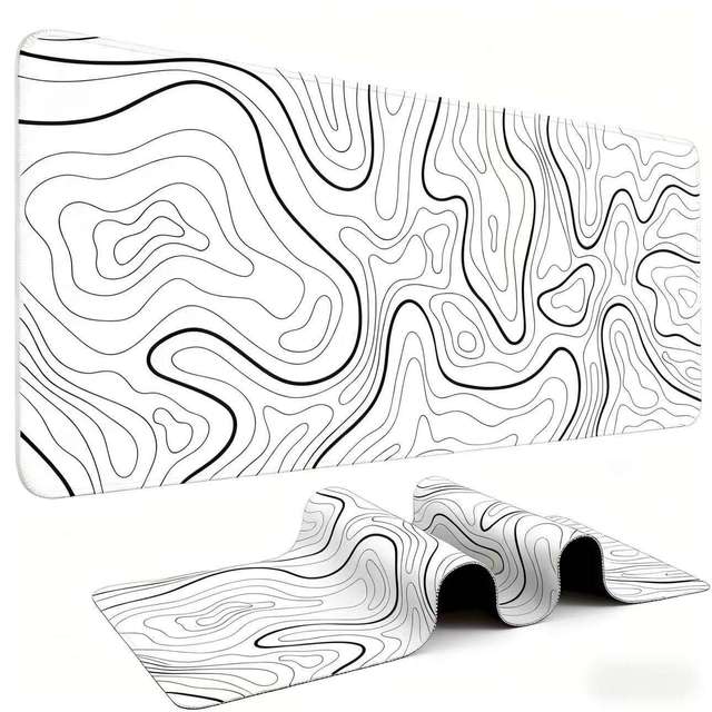 Large Topographic Gaming Mouse Pad Non-slip Waterproof Rubber Desk Mat with Durable Stitched Edges Customizable Color Logo Stock