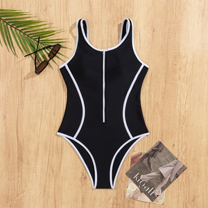Nouveau <span class=keywords><strong>maillot</strong></span> <span class=keywords><strong>de</strong></span> <span class=keywords><strong>bain</strong></span> <span class=keywords><strong>de</strong></span> compétition une pièce décontracté <span class=keywords><strong>pour</strong></span> femmes taille haute <span class=keywords><strong>avec</strong></span> fermeture éclair couleur contrastée mince couvrant le <span class=keywords><strong>ventre</strong></span> - Product Image 6