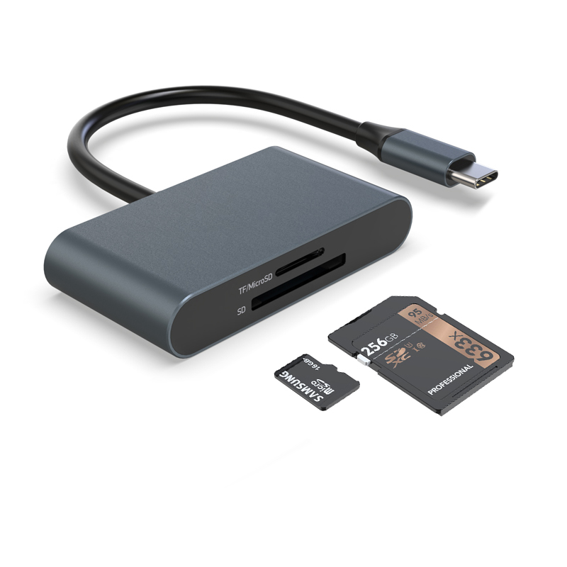 Портативный USB-C SD/Mini SD TF считыватель карт памяти алюминиевый сплав внешняя установка для iPhone 15 iPad MacBook ноутбук