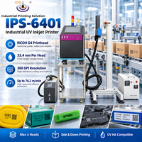 Imprimante industrielle UV à jet d'encre IPS-6401 PIJ, machine d'impression numérique sur carton, 32,4 mm, 76,2 m/min, code QR