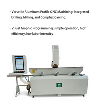 Machine CNC contrôlée par PLC OUWO 1800 mm pour la fabrication de fenêtres en PVC UPVC avec fonction d'usinage sur table inclinable à 180 degrés