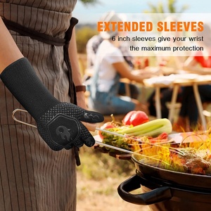 Guantes de Seguridad de Nailon Resistentes al Calor, Negros, Antideslizantes, con Textura de Microdiamantes en la Muñeca, para Cocina, Horno y Barbacoa - Product Image 3