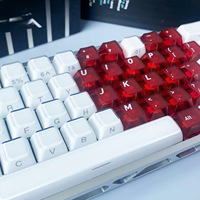 Capuchons de touches personnalisés en PC+ABS PBT avec gravure positive, motif cœur rouge, sublimation thermique, pour clavier mécanique