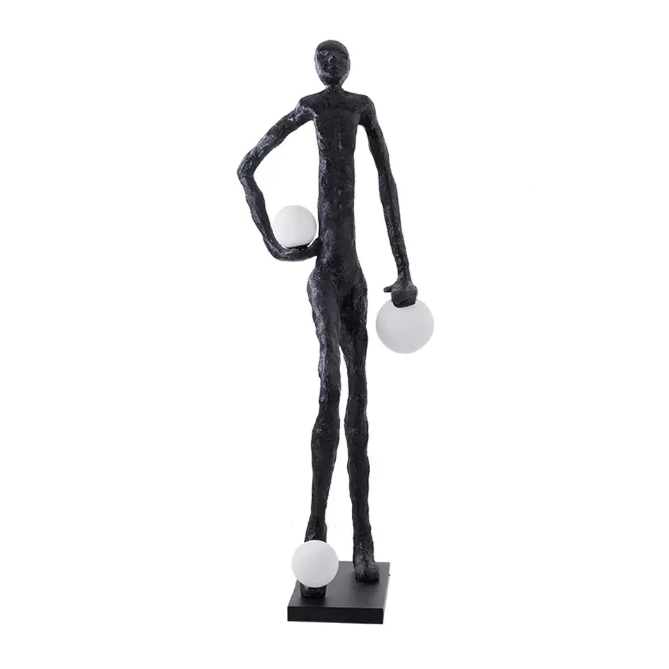 SANXIANG personalizado abstracto humano estatua piso luz arte exposición galería escultura pie LED lámparas de pie