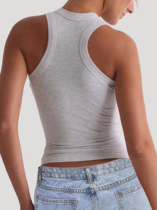 Canotta a Costine con Scollo Quadrato da <span class=keywords><strong>Donna</strong></span>, Abbigliamento Sportivo, Canottiera Aderente Senza Maniche, Maglietta Casual Estiva - Product Image 5