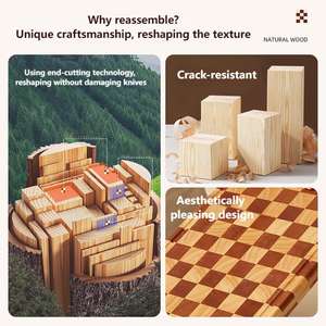 Tagliere da <span class=keywords><strong>Cucina</strong></span> Rinforzato con Spremitore, Blocco di Taglio in Legno di Gomma per Ristorante, per Verdure e Bistecche - Product Image 4