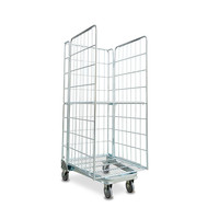 Chariot à linge industriel pliable et pliable sur 4 côtés avec roues et équipement de chargement et de stockage
