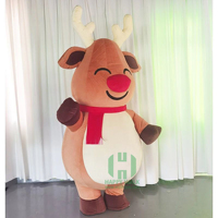 Costume de mascotte de renne de Noël gonflable CE le plus vendu, costume de personnage animal de cosplay de dessin animé pour adulte