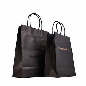 Đen Kraft Vàng in túi đa kích thước Tote bảo hiểm đầy đủ tàu sân bay sang trọng thiết kế văn bản dây xử lý túi - Product Image 1