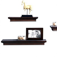 Ensemble d'étagères murales flottantes rectangulaires 3 pièces avec supports invisibles, en MDF de haute qualité, pour photos et rangement mural de bureau