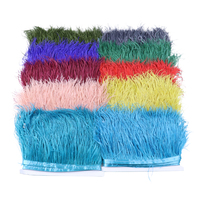 10 mètres plumes d'autruche sur ruban 10-15CM garniture de plumes Boa vêtements robe couture Costume blanc frange jupe décor accessoires