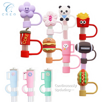 Adornos de Silicona para Pajitas con Diseños Divertidos de Dibujos Animados |   Tapas Decorativas para Pajitas de Grado Alimenticio con Múltiples Diseños |   Accesorios para vasos con pajita de 8/10 mm