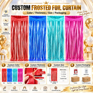Frosted Textured Foil Fringe Curtain Metallic Tinsel Backdrop for Birthday <strong>Wedding</strong> Baby Shower Photo Booth Easter Back School - Product Image 4