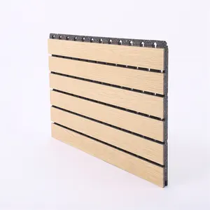 Harga promosi pabrik profesional Mdf komposit Akupanel dinding Slat akustik kedap suara Panel Slat