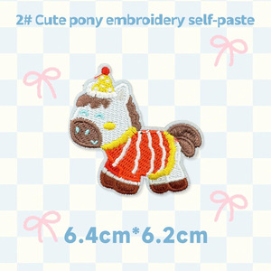 Patchs brodés : Animaux mignons, Animaux de l'année du Cheval, <span class=keywords><strong>Poulain</strong></span>, Patchs brodés auto-adhésifs en tissu pour vêtements, Patchs - Product Image 4