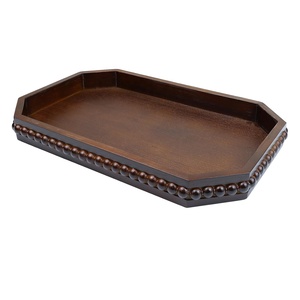 Vassoio di Servizio in Legno con Perline, Vassoio Decorativo Rustico per Centrotavola, Vassoi in Legno per Arredamento Casa <span class=keywords><strong>Halloween</strong></span> - Product Image 1