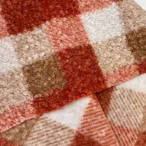 Tissu en polyester 100% extensible, imprimé à carreaux, tricoté, doux et moelleux, imitation fourrure de teddy <span class=keywords><strong>bouclée</strong></span>, pour couvertures - Product Image 1