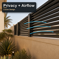 Extension de clôture modulaire ventilée en aluminium pour murs de villa, avec persiennes murales pour l'intimité