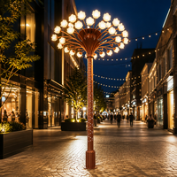 Dekorative Fernbedienbare RGB LED-Baumbeleuchtung Blumenförmiger Laternenpfahl Außenbeleuchtung für Garten, Platz, Park, Straße und Quadrat