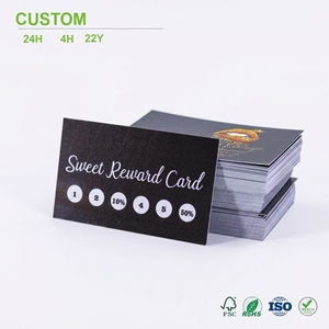Cartes de fidélité personnalisées en gros avec finition noire brossée pour les cafés, les boulangeries et les ensembles <span class=keywords><strong>d</strong></span>'impression de cartes de récompense, utilisation en gros - Product Image 1