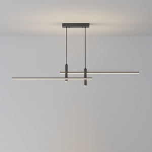 Alta calidad moderno minimalista bar comedor colgante luz moda negro dormitorio lámpara colgante LED candelabros largos - Product Image 3