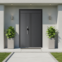 Puerta de Entrada de Seguridad de Acero de Estilo Moderno, Antirrobo, Ignífuga, Insonorizada, con Aislamiento Térmico, Tamaño Estándar para Exteriores