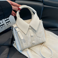 Nuevo Bolso Bandolera de PU con Cremallera para Mujer, Diseño de Camisa, Primavera 2026, Bolsos de Mano para Mujer