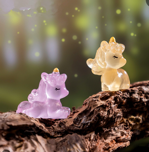 Ingrosso fai da te figure di cartoni animati animali in miniatura ciondoli bagliore nel buio unicorno giocattolo della casa delle bambole - Product Image 4