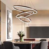 Luminaire suspendu en métal doré de luxe contemporain antique, LED, télécommande, perles circulaires pour la maison, l'hôtel, la cuisine, abat-jour doré, décoration