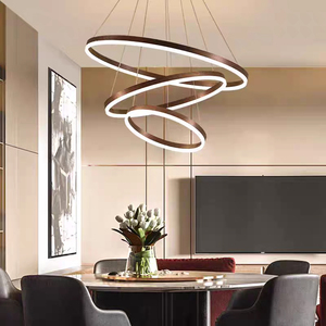 Lámpara Colgante de Metal Dorado de Lujo Contemporáneo Antiguo, con Control Remoto LED, Cuentas Circulares para Decoración de Hogar, Hotel, Cocina, Pantalla Dorada - Product Image 6
