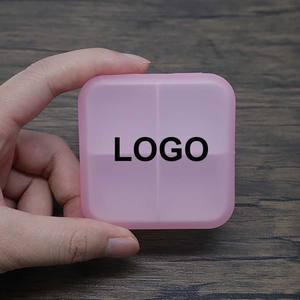 กล่องยาขนาดกะทัดรัดกล่องยาแบบพกพาช่องใส่ยา4ช่องสำหรับการเดินทางของขวัญตามสั่ง - Product Image 2