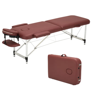 Purple High Quality Manual Folding Beauty Massage <b>Bed</b> With Customizable Colors Height Adjustable <b>Portable</b> Massage Table - Product Image 2