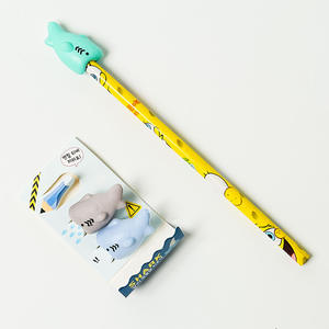 3pcs Shark Shape Cute Kids Toys 3D TPR Rubber Pencil Cap <b>Eraser</b> Set Bonvada Brand - Product Image 2