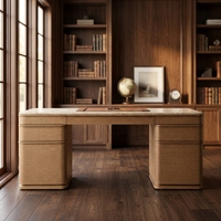 Bureau de direction de luxe en marbre couleur personnalisée, mobilier de bureau, bureau en bois massif de chêne pour la maison