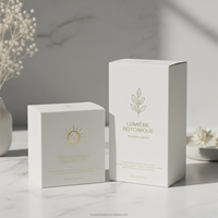 Flacon compte-gouttes pour soin de la peau en papier texturé élégant, boîte cadeau en carton de luxe