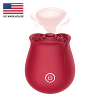 Vente flash Amazon, stock d'entrepôt américain, jouets sexuels pour adultes, vibrateur rose rouge pour femmes, vibrateur clitoridien