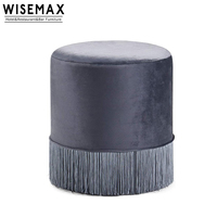 WISEMAX — canapé rond moderne en velours rouge, meuble de salon, avec tabouret, chaussures de maquillage, moderne, 3 pièces