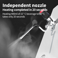 HENGZHI Kommerzieller 3-in-1 Milchaufschäumer & Dampfgarer mit Doppelboiler aus Edelstahl für Bubble-Tea-Shops und Catering-Ausrüstung